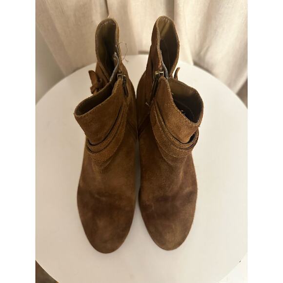 Sam Edelman Lynne Block Heel Brown Suede Bootie Western Sz 8.5 Bohemian Festival - Picture 6 of 6